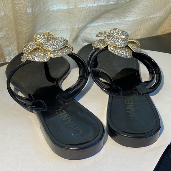 Chanel thong jelly sandals slides 38-8 Italy flip-flops flats mules slip-ons ins - Picture 5 of 8
